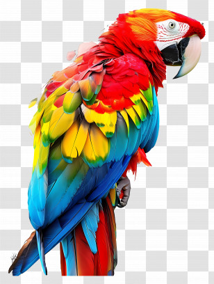 Parrot - Vibrant Colorful Parrot Illustration Transparent PNG