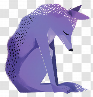 Dog Sleeping - Purple Fox Sitting Transparent PNG