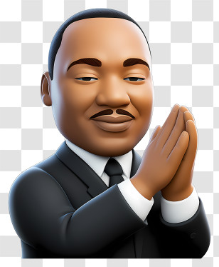 Martin Luther King Jr Day - Cartoon Man In Suit Praying Transparent PNG