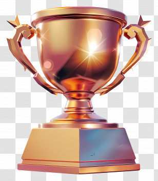 Winner Cup - Shiny Golden Trophy Cup For Achievements Transparent PNG