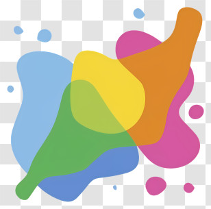 Cartoon - Colorful Abstract Overlapping Shapes Transparent PNG