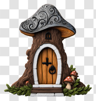 Fairy Door - Enchanted Mushroom House Transparent PNG