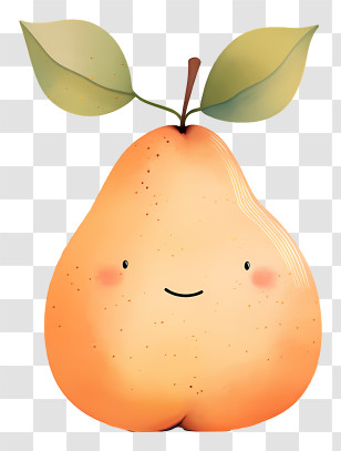 Cartoon Pear - Cute Cartoon Orange Pear Illustration Transparent PNG