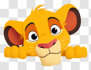 Simba Peeking - Peeking Lion Cub Transparent PNG