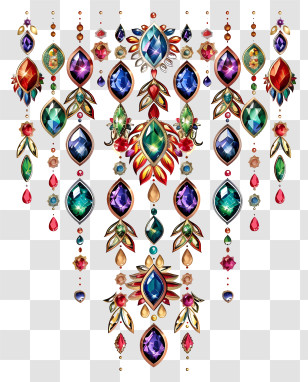 Jewel Day - Intricate Jewelry Design With Colorful Gems Transparent PNG