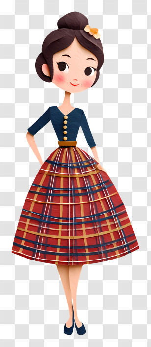 International Tartan Day - Stylish Woman In Plaid Skirt Transparent PNG