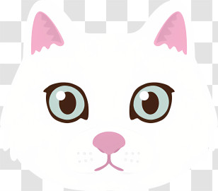 White Cat Pink Eyes Brown Fur Blue Eyes Calm Expression Transparent PNG