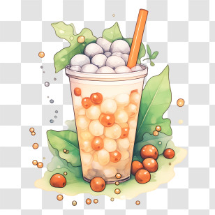 Bubble Milk Tea - Refreshing Bubble Tea With Tapioca Pearls Transparent PNG