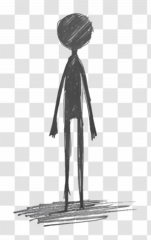 Pencil Drawing - Minimalist Stick Figure Drawing Transparent PNG
