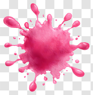 Pink Watercolour Splash - Pink Paint Splash Illustration Transparent PNG