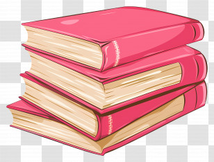 Books Pink - Pink Hardcover Books In A Stack Transparent PNG