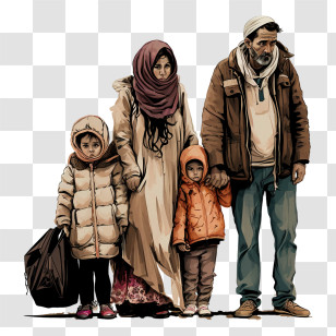 World Refugee Day
 - Illustration Of A Family Holding Hands Transparent PNG
