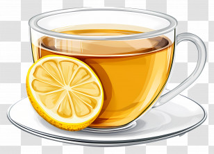 Tea With Lemon - Glass Cup Of Warm Lemon Tea Transparent PNG