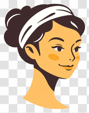 Girl Logo - Female Cartoon Portrait In Headscarf Transparent PNG
