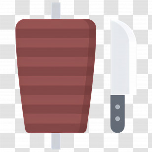 Shawarma Meat - Shawarma Meat With Knife Transparent PNG