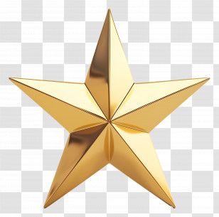 Gold Star - Golden Star Emblem For Achievement And Decoration Transparent PNG