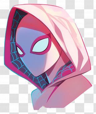 Spider Gwen Head - Spider Character In Hoodie Transparent PNG