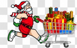 Santa Claus Sprint 5k - Shopping Cart - Run/Walk Shuffle & Fun RunSanta Transparent PNG