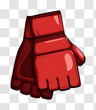 Boxing Gloves Cartoon - Red Boxing Gloves With Open Fingers Transparent PNG