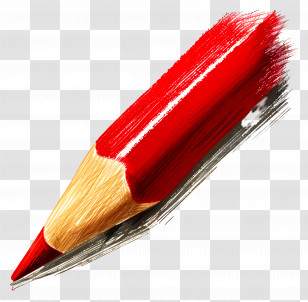 Red Pencil - Bright Red Pencil For Drawing Transparent PNG