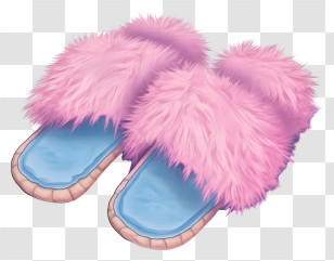 Sketch Soft Fluffy Slippers - Pink Fluffy Slippers For Cozy Comfort Transparent PNG