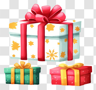 Christmas Gift Box - Gift Boxes With Ribbons For Holiday Surprises Transparent PNG