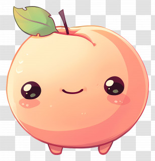 Cartoon Peach - Cute Peach Cartoon Illustration Transparent PNG