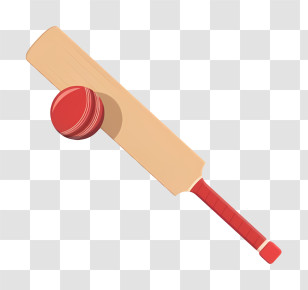 Cartoon - Cricket Bat And Ball Transparent PNG