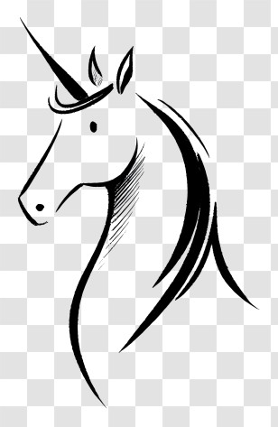 Unicorn Outline - Unicorn Sketch Illustration Transparent PNG
