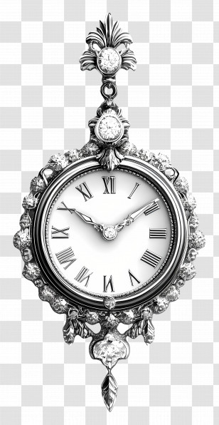 Timeless Elegance - Vintage Ornate Clock Transparent PNG