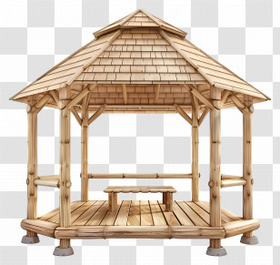 Summer Shelter - Outdoor Wooden Gazebo Transparent PNG