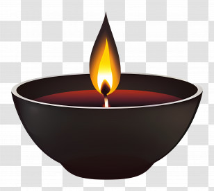 Deepawali Diya - Traditional Oil Lamp With A Flame Transparent PNG