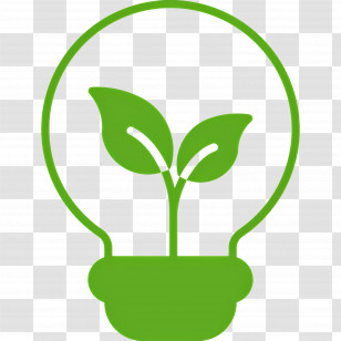 Sustainability - Green Light Bulb With Sustainability Icon Transparent PNG