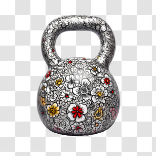Workout
 - Kettlebell With Artistic Floral Design Transparent PNG