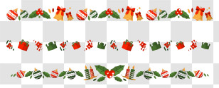 Black Background - Festive Christmas Garland With Ornaments And Gifts Transparent PNG