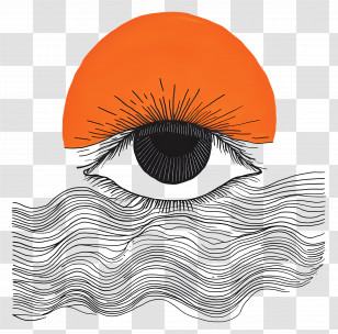 September Equinox - Artistic Eye With Sun And Waves Transparent PNG