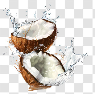 Coconut Water - Refreshing Coconut Splash With Water Transparent PNG