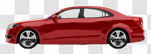 Sedan Side View - Sleek Red Sedan Transparent PNG