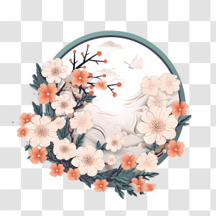 Mid Autumn Day
 - Beautiful Floral Design Transparent PNG