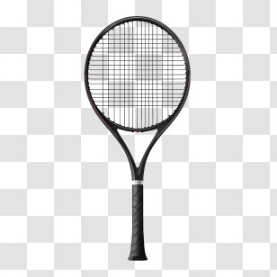 Tennis Racket - Sleek Black Tennis Racket For Sports Enthusiasts Transparent PNG