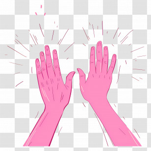 Praying Hands Emoji - Applauding Hands In Pink Transparent PNG
