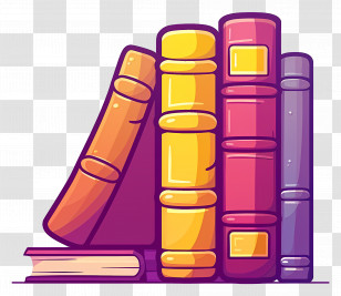 Books - Colorful Book Stack Illustration For Knowledge Concept Transparent PNG