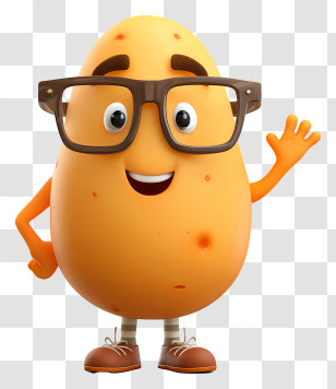 Potato Mascot - Friendly Potato Cartoon Transparent PNG
