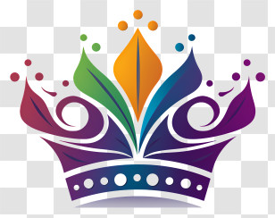 Crown - Colorful Mardi Gras Festival Crown Transparent PNG