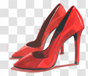 High Heel - Stylish Red High Heels Shoes Illustration Transparent PNG