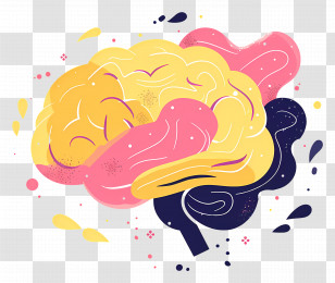 Brain - Colorful Abstract Brain With Creative Design Transparent PNG