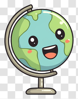 Cartoon Earth Globe - Smiling Globe Cartoon Illustration Transparent PNG