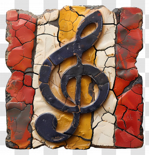 Music Note - Colorful Treble Clef Mosaic Transparent PNG
