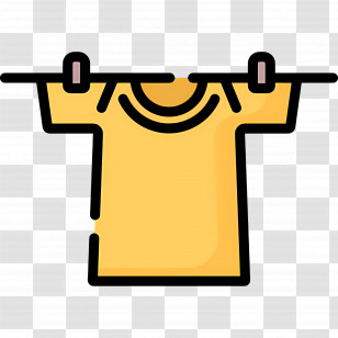 Hanging Cloth - Yellow Shirt Hanging On Clothesline Transparent PNG