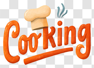 Cooking Logo - Cooking Hand-lettering With Chef Hat Transparent PNG